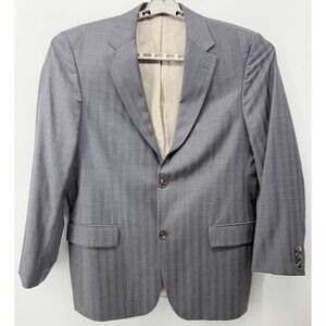 Hugo Boss Pasolini Movie Super 100 Gray Herringbone Blazer Jacket 42R